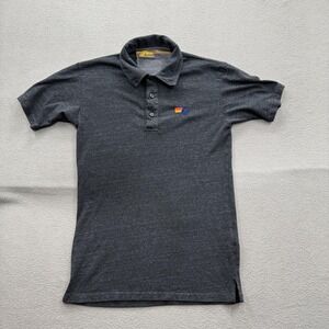 Aviator Nation Polo Shirt Mens XS Heather Gray Logo Made In USA Cotton Blend